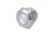 Nút nhấn Inox có đèn Led hiển thị màu xanh dương 12mm
